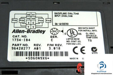 ALLEN BRADLEY 1734 IB4 SINK INPUT DIGITAL MODULE Platinum International