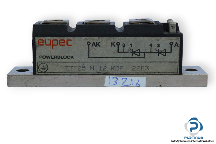 EUPEC TT 25 N 12 KOF 22E3 THYRISTOR MODULE Platinum International