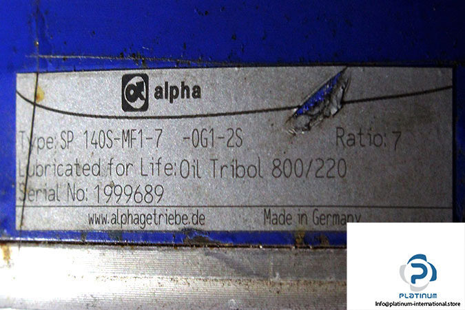 Alpha-sp140s-mf1-7-0g1-2s-planetary-gear-box(used)-1