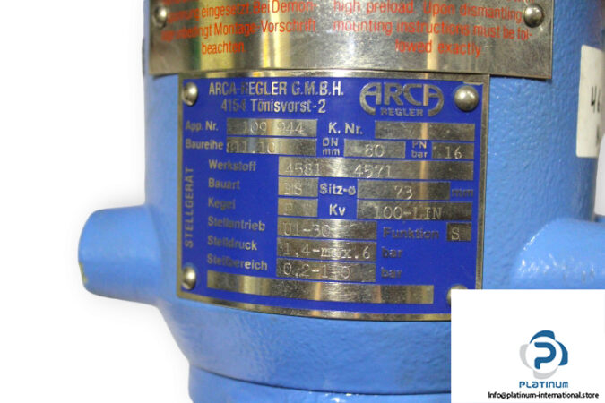 Arca-1327-Dn80-Pn16-normally-open-Control-Valve_Used_2