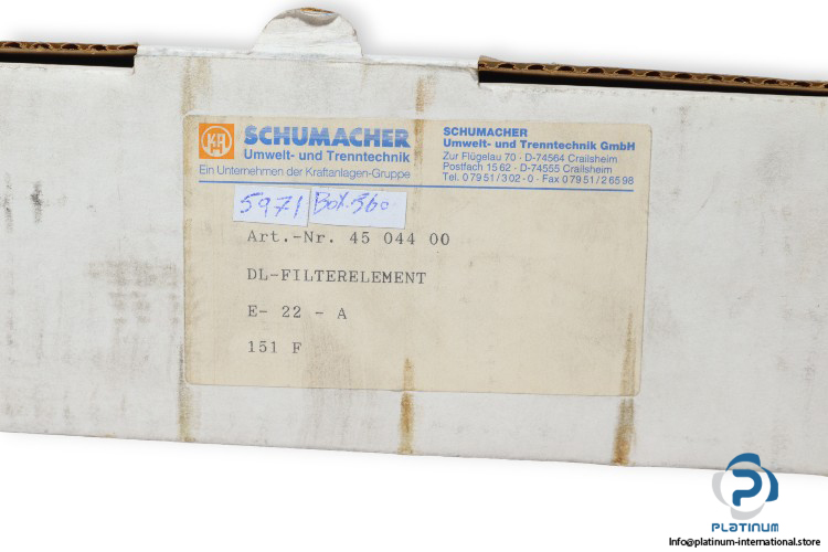 Schumacher-E-22-A-filter-element-(new)-1