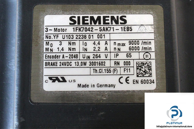 Siemens-1fk7042-5ak71-1eb5-Synchronous-Servo-Motor(used)-1