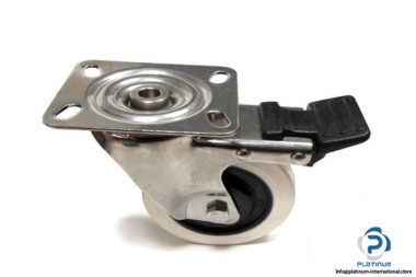 HIGH TEMPERATURE STAINLESS STEEL CASTORS 4-inch SWIVEL WITH BRAKE 572°F