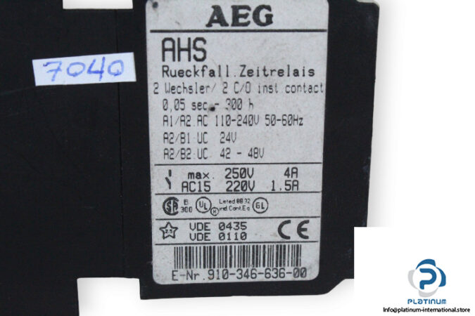 aeg-AHS-reset-time-relay-(used)