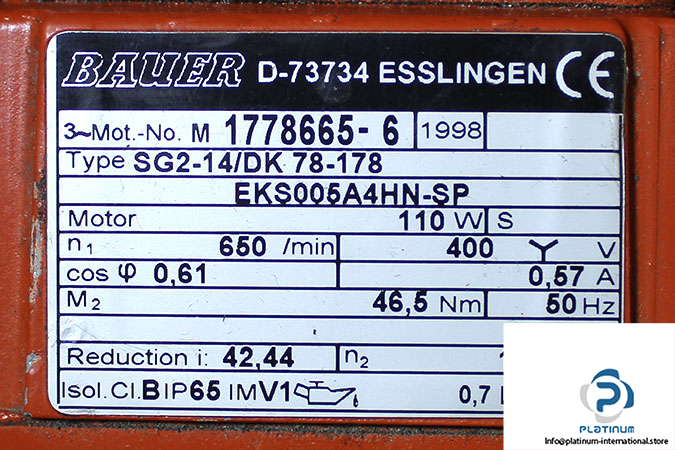 bauer-SG2-14_DK78-178-gearmotor-2-used