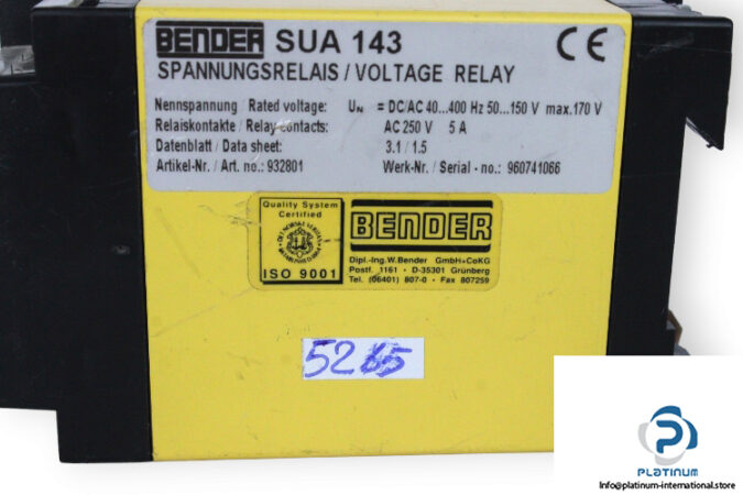 bender-SUA-143-voltage-relay-(used)-2