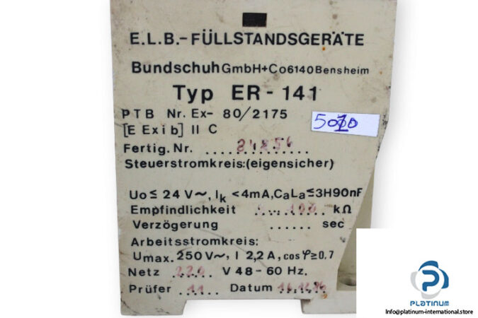 bundschuh-ER-141-level-relay-(used)-2