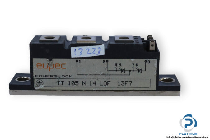 eupec-TT-105-N-14-LOF-13F7-thyristor-module-(Used)-2