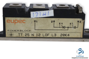 eupec-TT-25-N-12-LOF-L3-20K4-thyristor-module-(Used)-1