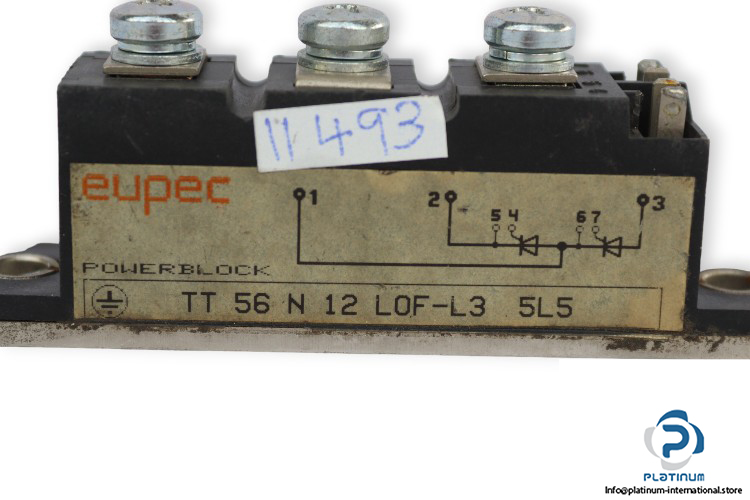 eupec-TT-56-N-12-L0F-L3-5L5-thyristor-module-(Used)-1