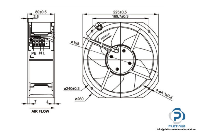 fulltech-elctric-UF200BMB23H1C2A-axial-fan-used-3