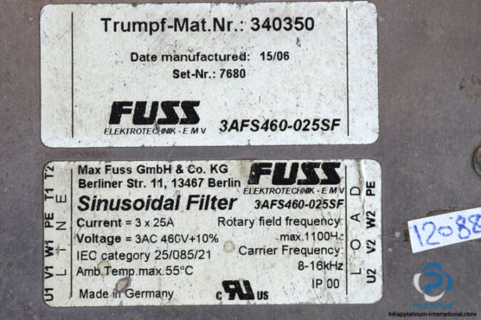 fuss-3AFS460-025SF-emc-filter-(used)-2