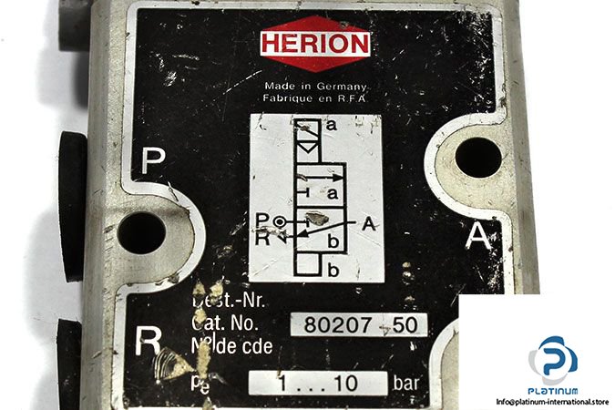 Herion 8020750 Single Solenoid Valve Platinum International 