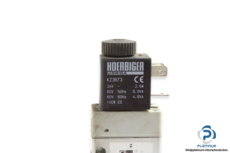 HOERBIGER ORIGA S9 581RF-1/8 SINGLE SOLENOID VALVE WITH COIL 