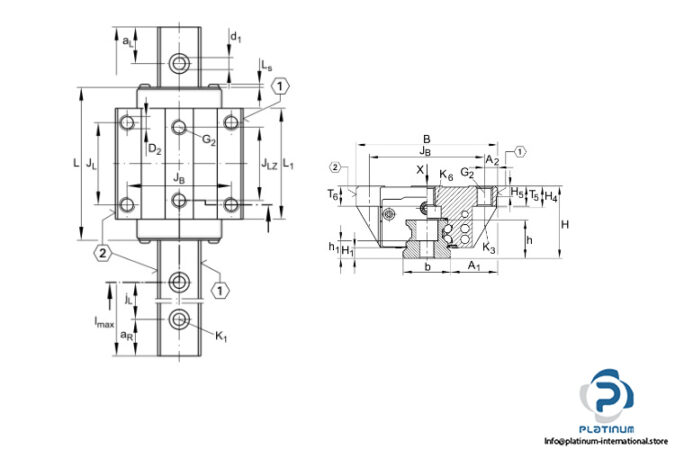 ina-KWVE25-B-V2-G3-linear-recirculating-ball-bearing-(new)-(carton)-2