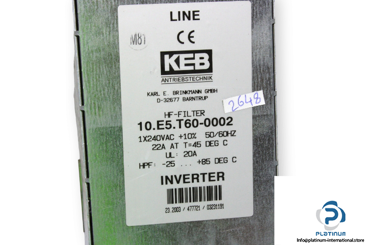 keb-10-e5-t60-0002-line-filter-used-1