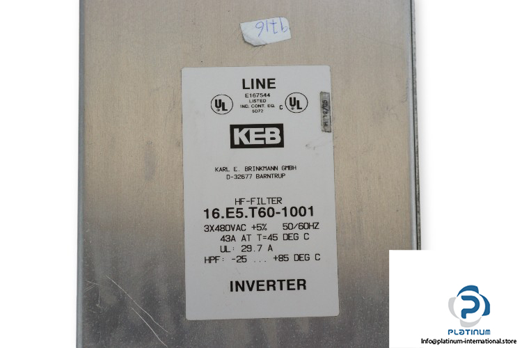 keb-15.E5.T60-1001-hf-filter-(Used)-1