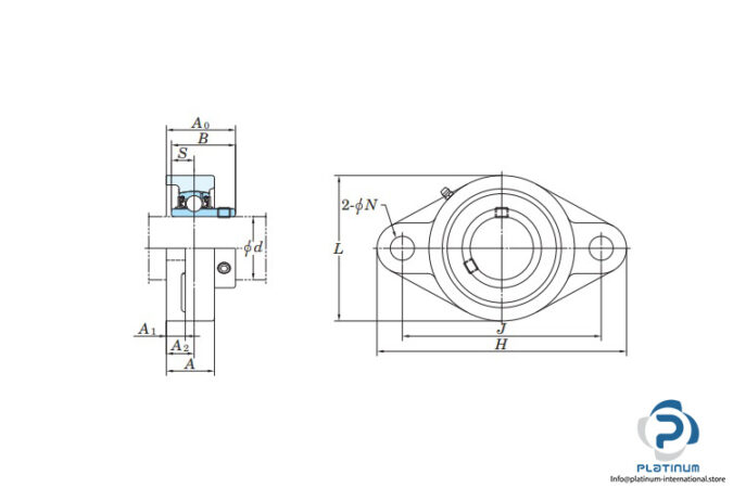 koyo-UCFL-212-oval-flange-ball-bearing-unit-(new)-2