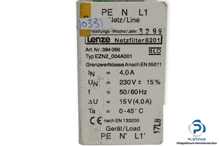 lenze-EZN2_004A001-line-filter-(used)-1
