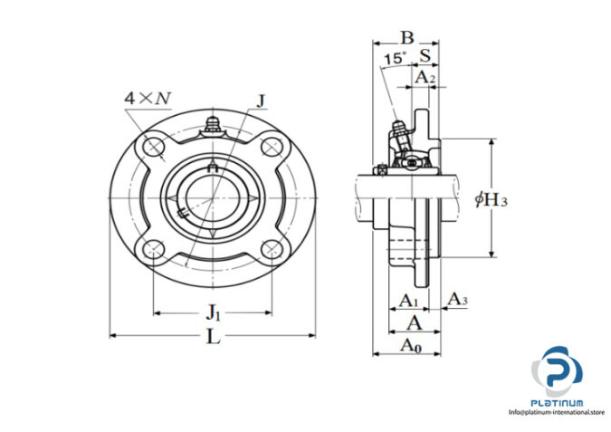 ntn-M-UCFC205D1-round-flange-ball-bearing-unit-(new)-(carton)-2