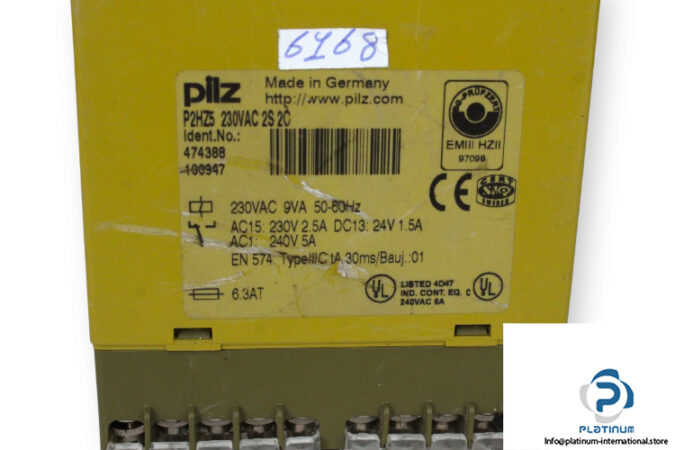 pilz-P2HZ5-230VAC-2S-2C-safety-relay-(used)-2