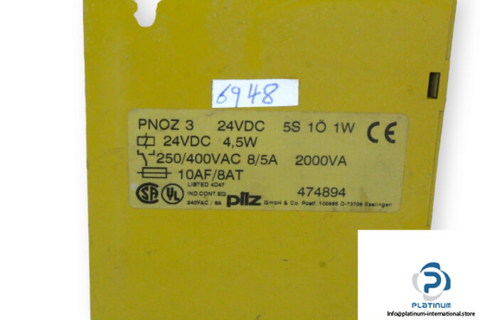 pilz-PNOZ-3-24VDC-5S-1O-1W-emergency-stop-relay-(Used)-2