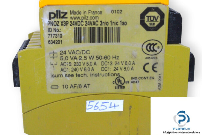 pilz-PNOZ-X3P-24VDC-24VAC-3N_O-1N_C-1SO-safety-relay-(used)-2