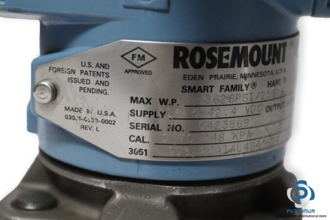 rosemount-3051-CD3A22A1AL-4B4C604-pressure-switch-used-5