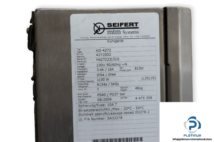 seifert-KG-4272-enclosure-cooling-unit-(used)-1
