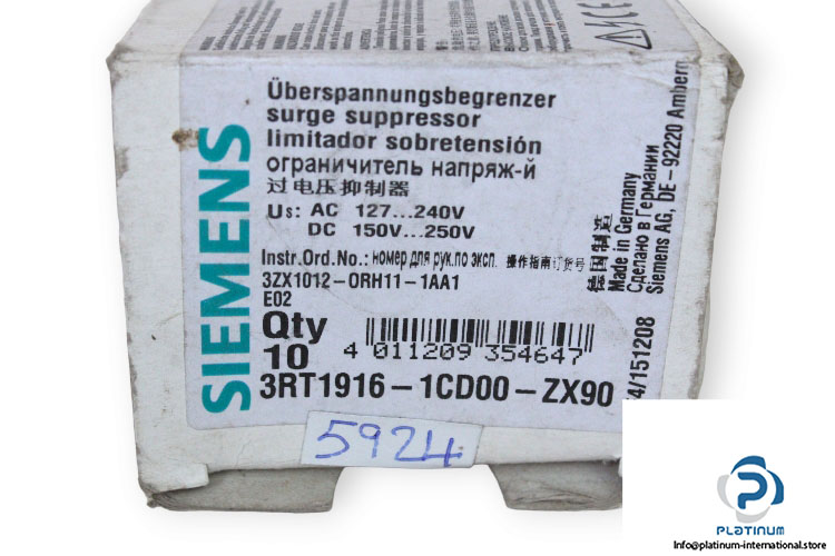 siemens-3RT1916-1CD00-ZX90-surge-suppressor-(new)-1
