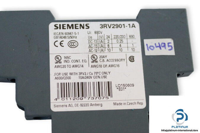 siemens-3RV2901-1A-lateral-auxiliary-switch-(used)-2
