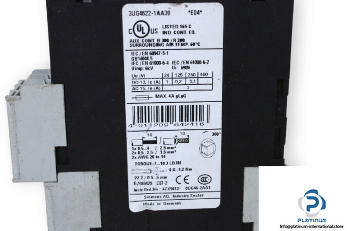 siemens-3UG4622-1AA30-digital-monitoring-relay-(used)