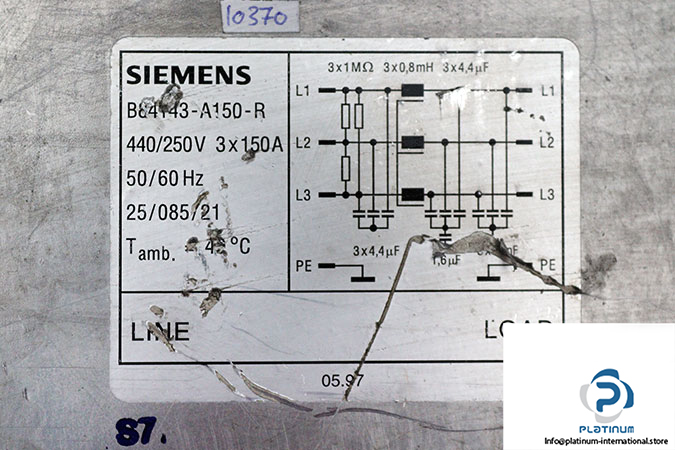 siemens-B84143-A150-R-power-line-filter-(Used)-1