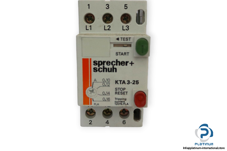 SPRECHER+SCHUH KTA3-25-0.16A MOTOR CIRCUIT CONTROLLER - Platinum