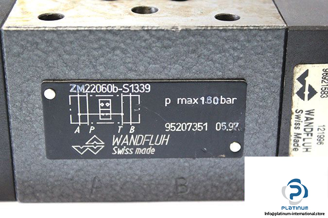 WANDFLUH ZM22060B-S1339 SOLENOID OPERATED POPPET VALVE - Platinum 