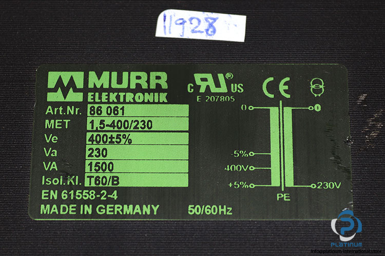 murr-elektronik-86-061-single-phase-control-and-isolation-transformer-(Used)-1
