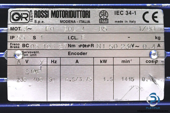 rossi-F0-90L-4-B5-brake-motor-used-2