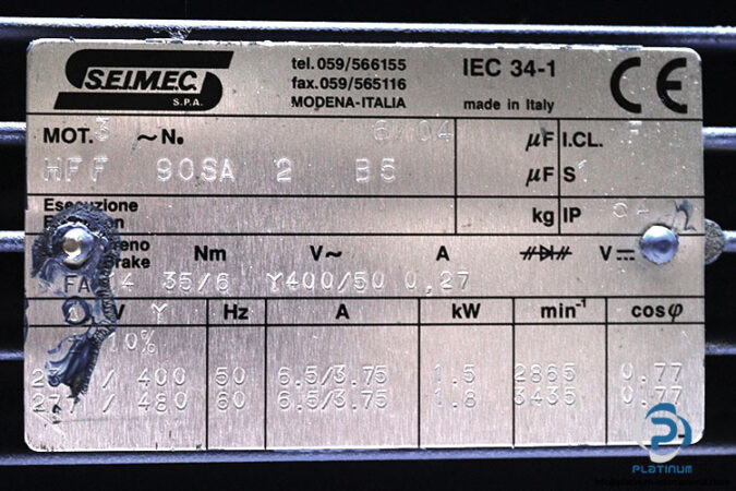 seimec-HFF-90SA-2-B5-brake-motor-used-2