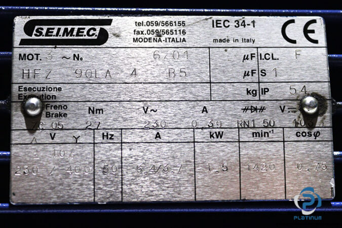 seimec-HFZ-90LA-4-B5-brake-motor-used-2