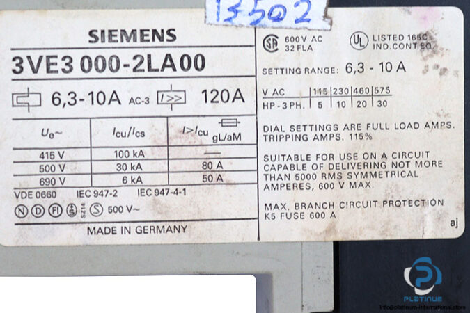 siemens-3VE3-000-2LA00-motor-starter-protector-(New)-2