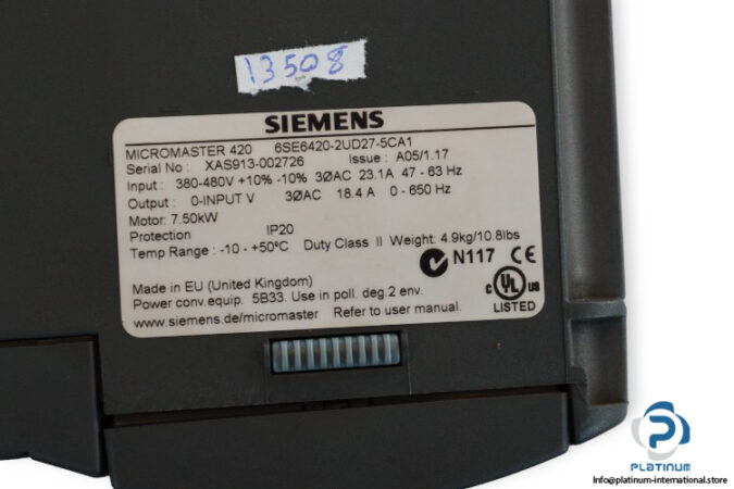 siemens-6SE6420-2UD27-5CA1-converter-(Used)-2