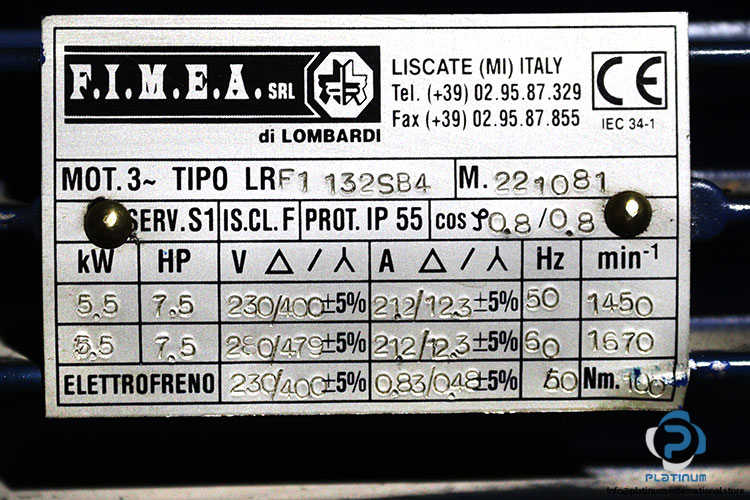 fimea-LRF1132SB4-brake-motor-used-1