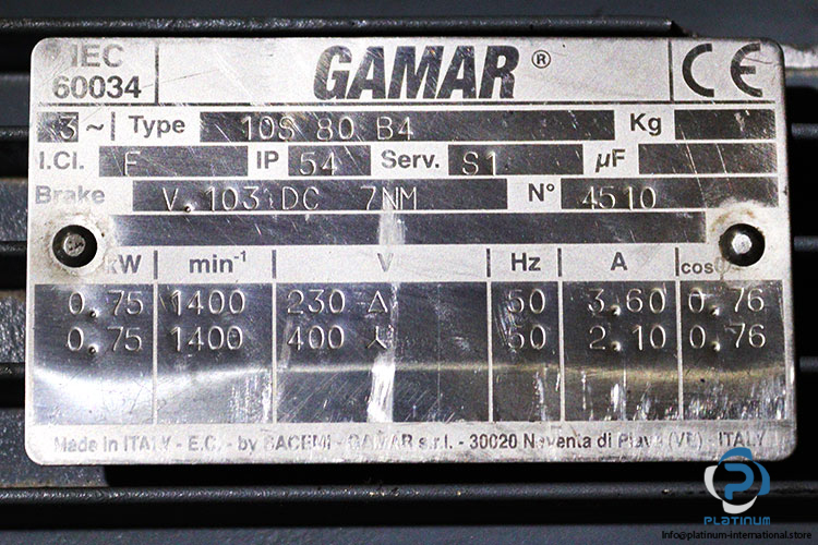 gamar-10S-80-B4-brake-motor-used-1