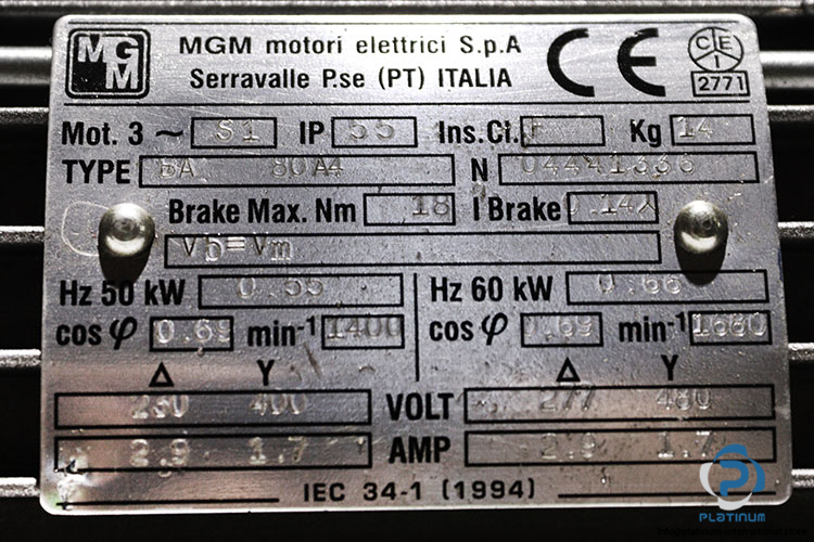 mgm-BA-80A4-brake-motor-with-flange-used-1