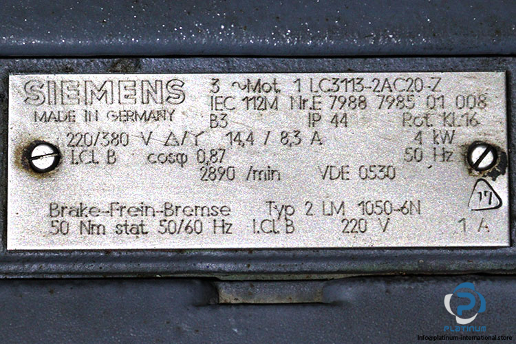 siemens-1LC3113-2AC20-Z-brake-motor-used-1