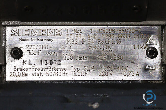siemens-1LC5096-6EC20-Z-brake-motor-used-2