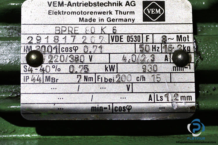 vem-BPRE-80-K-6-brake-motor-used-1