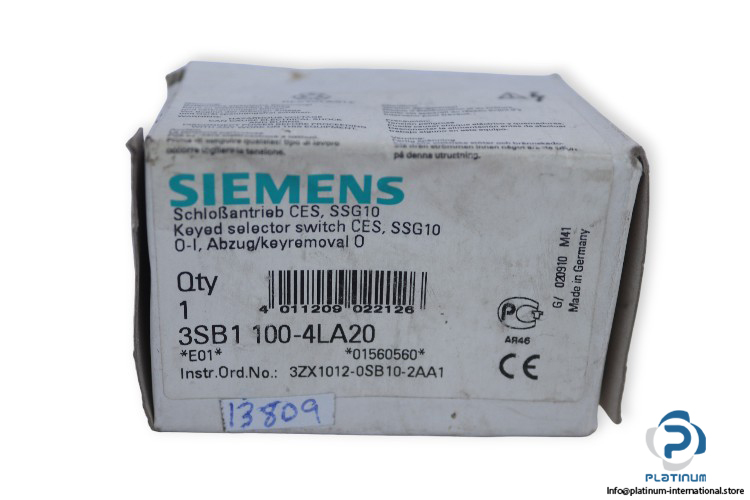 siemens-3SB1-100-4LA20-keyed-selector-switch-(new)-1