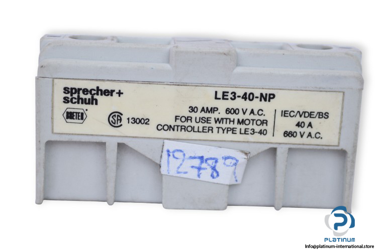 sprecher-schuh-LE3-40-NP-auxiliary-contact-block-(used)-1