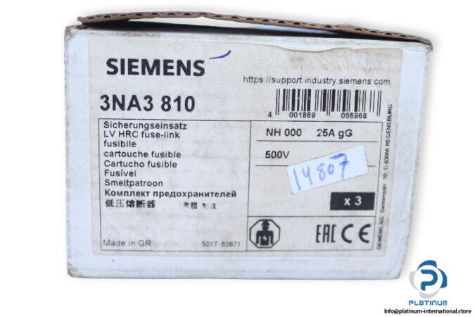 siemens-3NA3-810-lv-hrc-fuse-link-(New)-3